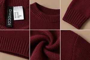 BURGUNDY RIBBED CREWNECK SWEATER