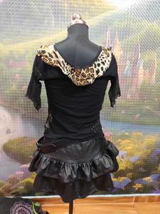 Leopard Print Ruffled Shrug Top