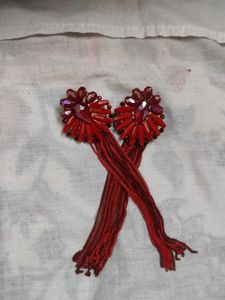 Red Tassel Earrings