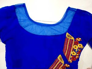 Embroidery blue net kurta