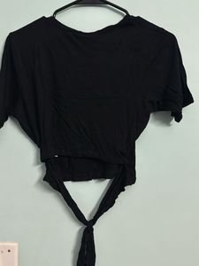 Sassafras Black Crop Top - New