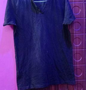 Men's Dark Blue Henley T-Shirt