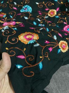 Fully Embroidered Wrap Top