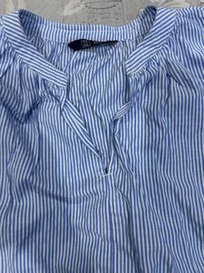 Blue Striped V-Neck Top( not wore once)