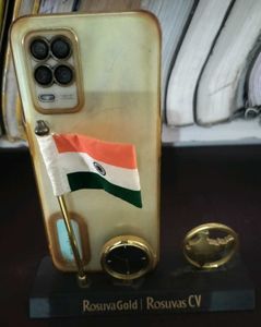 Indian Flag &amp; Clock Desk Decor