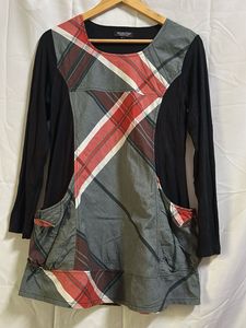 Tartan Patchwork Long Sleeve Dress