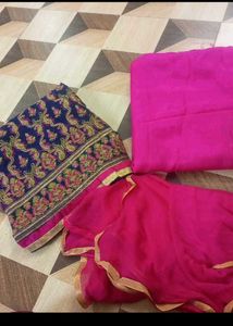 unstitched Ethnic Kurta Set with Dupatta