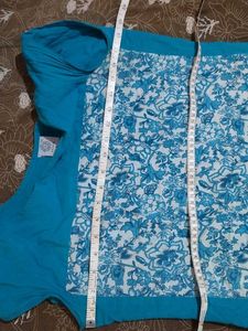 Blue &amp; White Printed Kurti
