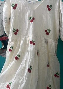 Cute Cherry Print Midi Dress