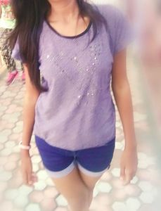 Sparkling Grey Top with Rhinestone Detail