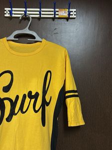 Yellow "Surf" Graphic T-Shirt