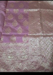 Elegant Pink Banarasi Silk Saree with Embellishmen