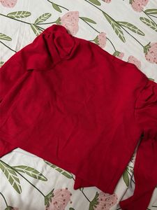 Chic Red Buttoned Top