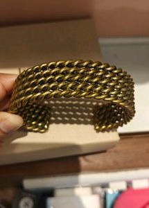Textured Gold Tone Cuff Bracelet