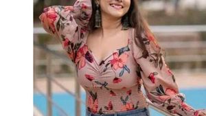 Floral Print Shirred Blouse