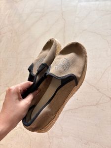 Casual Tan Canvas Slip-on Shoes