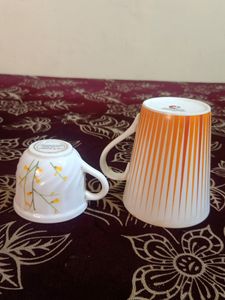 CLAY CRAFT big size coffee Mug With Chhotu tea Cup free