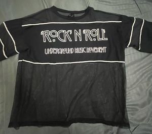 Sheer Black Graphic Crop Top - FREE SHIPPING!!