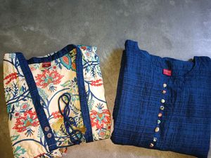 Branded Beautiful Navy Blue Kurta With Outer💙🧡💙