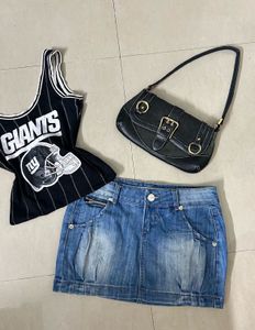 Blue Denim Mini Skirt