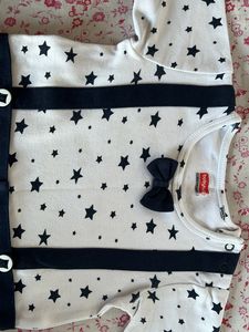 Babyhug Blue And White Romper