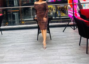 Stylish Brown Tie-Dye Dress