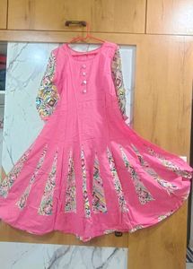 Stylish Pink Kurta with Unique Sleeves