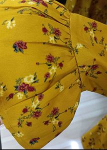 Yellow Floral Off-Shoulder Top
