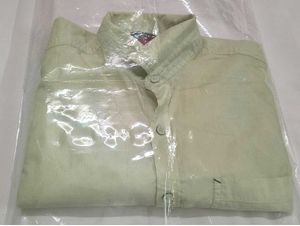 Men's Light cream Band Collar Shirt