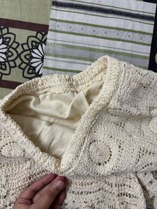Crocheted Cream Boho Shorts(Vietnam)