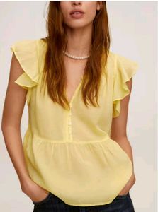 Yellow Ruffle Mango Top