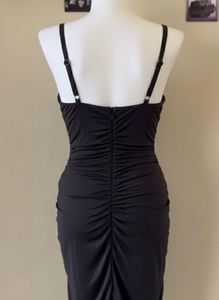 Edgy Studded Bust Black Dress