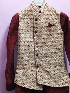 Elegant Maroon Silk Kurta