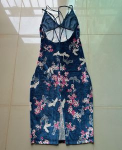 Velvet Chinese print dress
