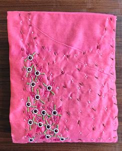 Embroidered Pink kurti material