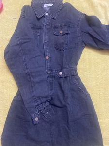 perfect black denim dress