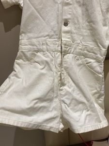 ZARA White Denim Romper/Playsuit