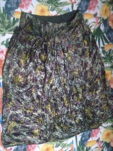 Boho Floral Print Midi Skirt