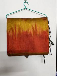 Beautiful Orange and Yellow Saree with Blouse