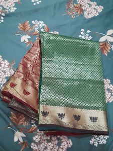 Elegant Green Brocade Saree