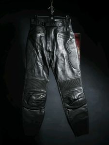 Black Leather Biker Pants