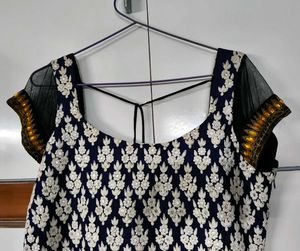 Embellished Navy Blue Kurta