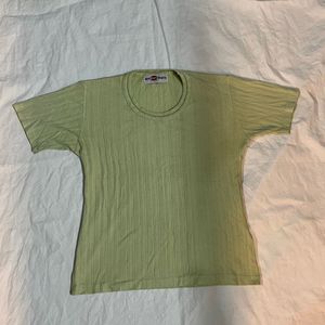 Light Green Ribbed T-Shirt