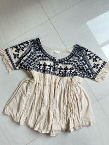 Embroidered Boho Kurta Top