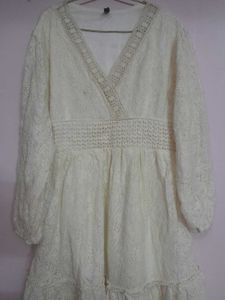 Off-white All-over Lace Vintage Summer Dres
