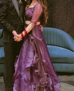Stunning Purple handwork Lehenga Choli Set