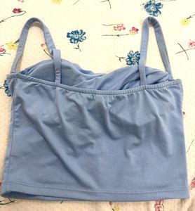 blue in built bra top