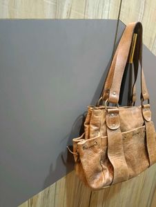 Vintage Brown Leather Shoulder Bag