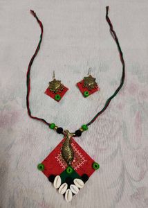 Boho Fish Pendant Necklace &amp; Earrings Set