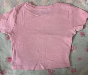 Pink Ribbed Crop Top